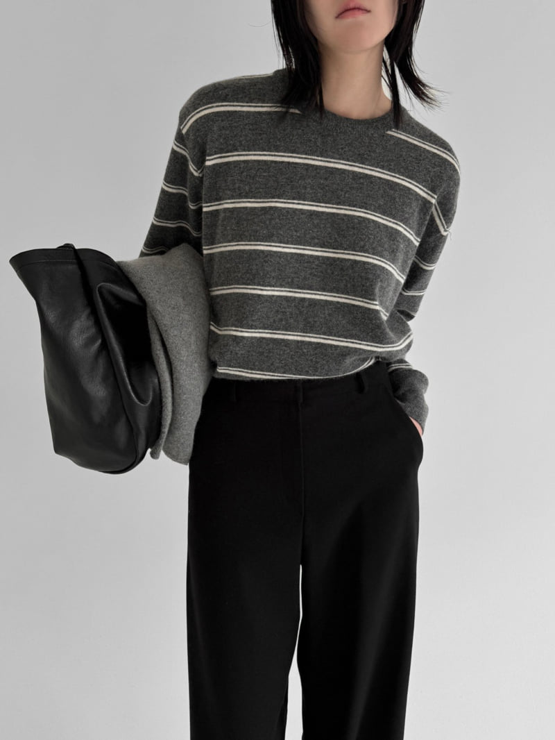 Yikho - Korean Women Fashion - #restrostyle - Day Round Stripe Knit