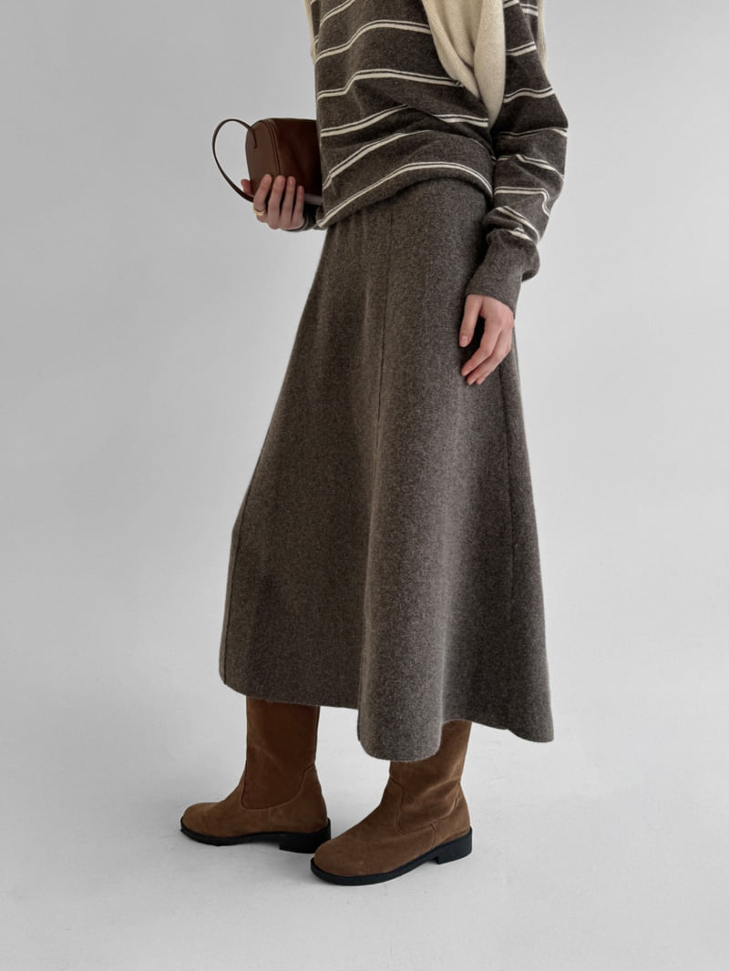 Yikho - Korean Women Fashion - #romanticstyle - Time Wool Knit Skirt - 3