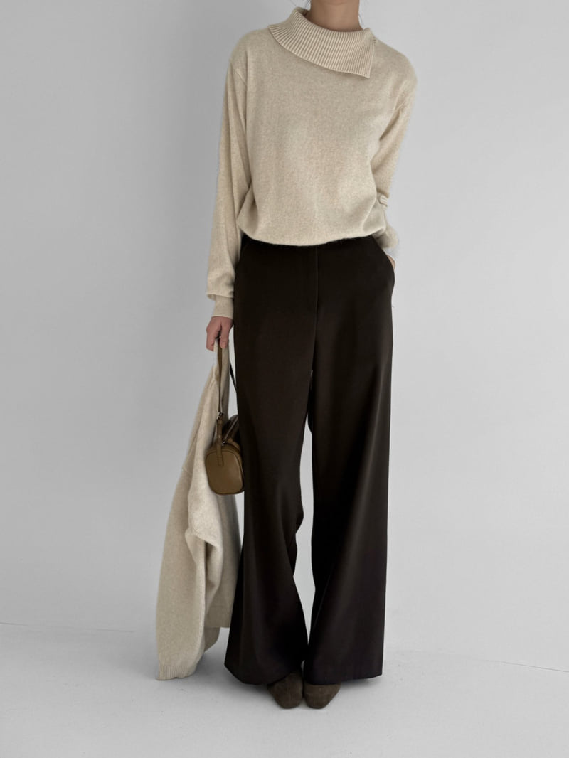 Yikho - Korean Women Fashion - #romanticstyle - Mild Wide Fleece Slacks