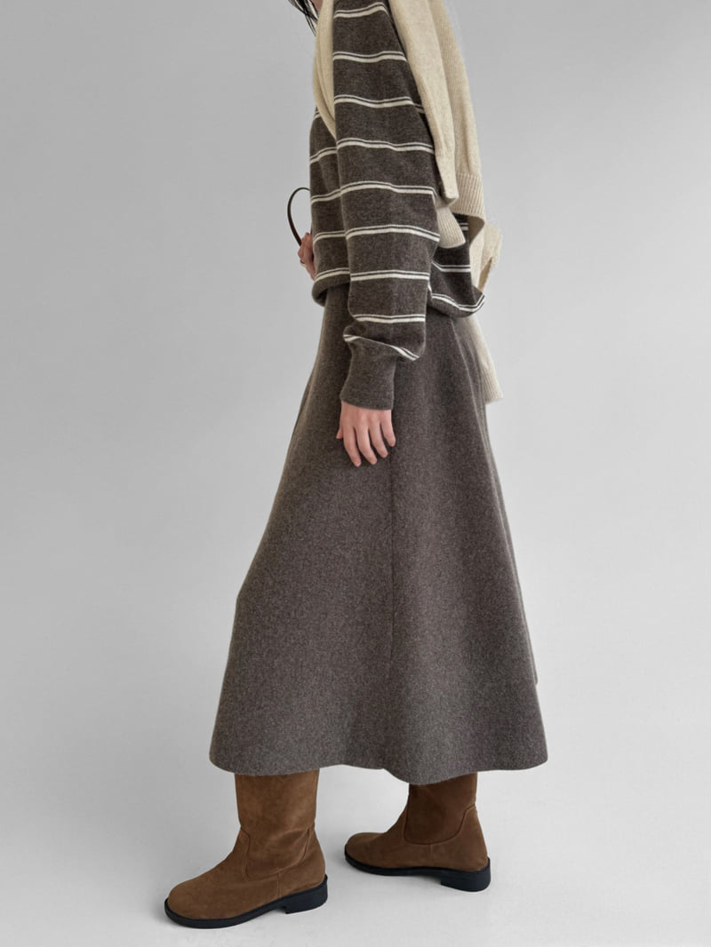 Yikho - Korean Women Fashion - #romanticstyle - Time Wool Knit Skirt - 4
