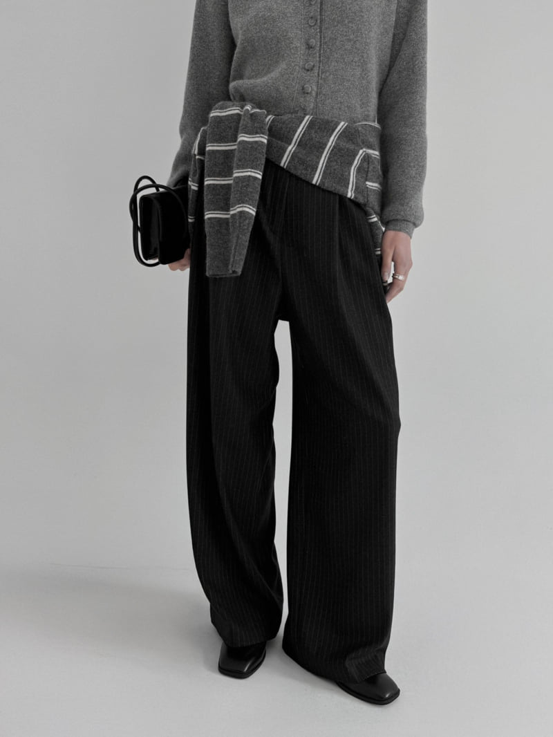 Yikho - Korean Women Fashion - #shopsmall - Jay Stripe Wide Pants