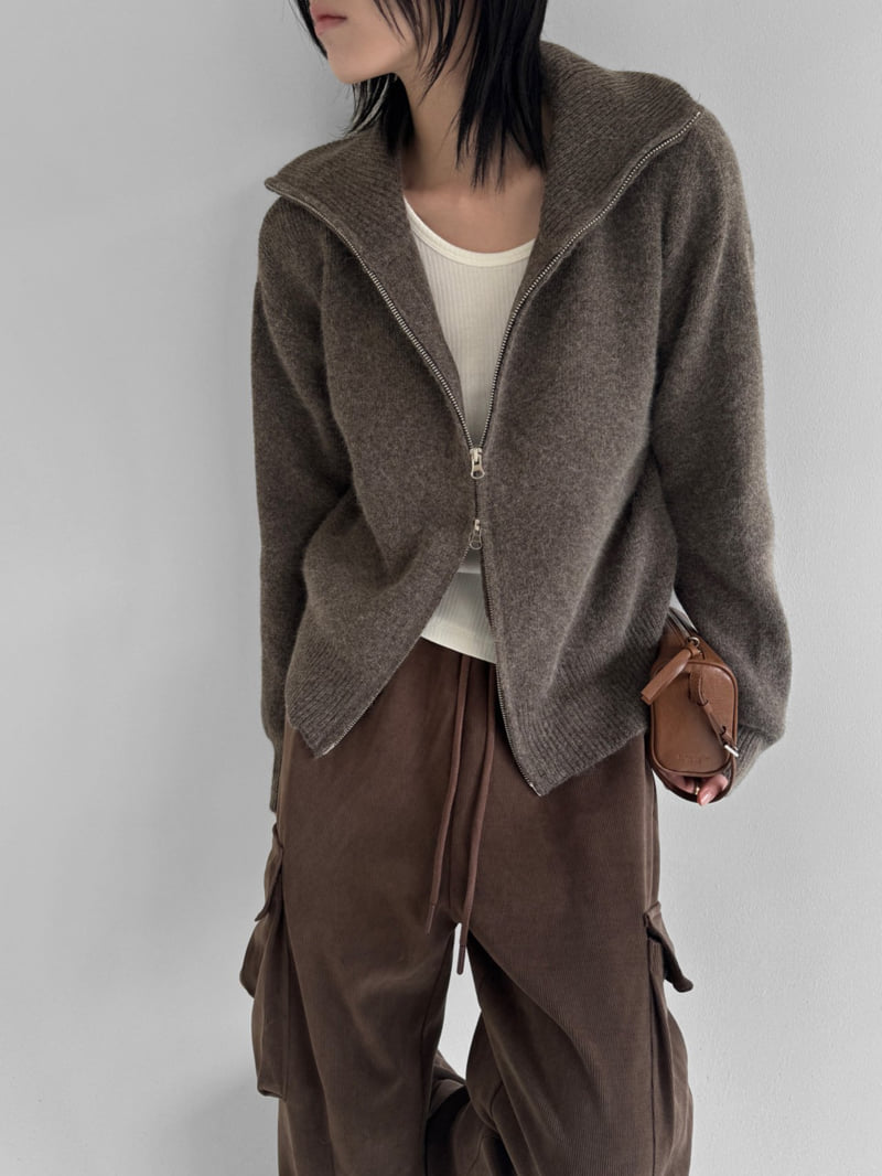 Yikho - Korean Women Fashion - #thatsdarling - Two Way Zip-Up Cardigan - 6