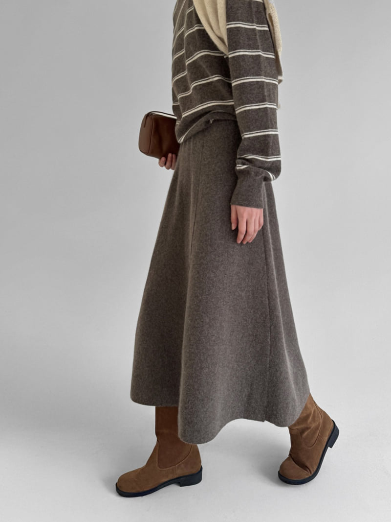 Yikho - Korean Women Fashion - #thatsdarling - Time Wool Knit Skirt - 5