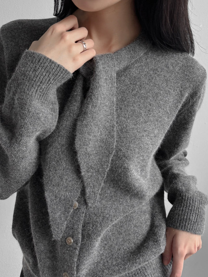Yikho - Korean Women Fashion - #thelittlethings - Wool Knit Scarf Cardigan - 2