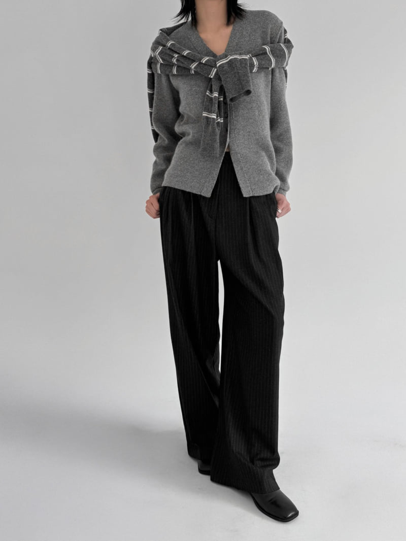 Yikho - Korean Women Fashion - #thelittlethings - Jay Stripe Wide Pants - 3