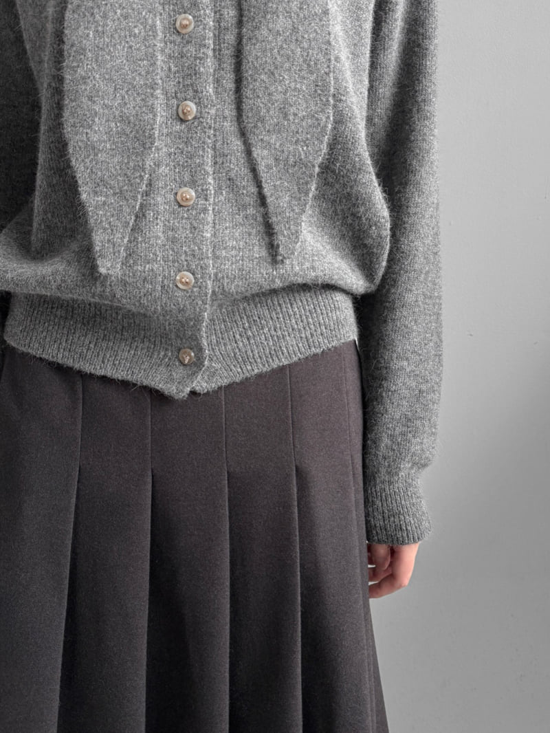 Yikho - Korean Women Fashion - #momslook - Wool Knit Scarf Cardigan - 4
