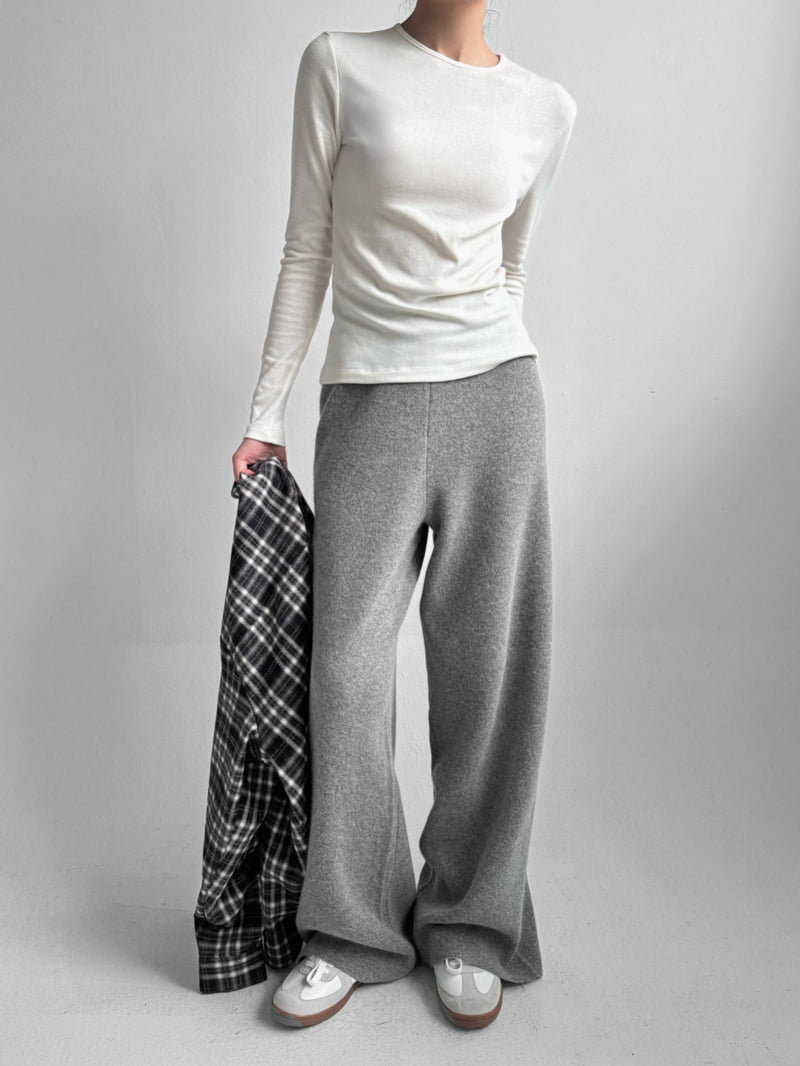 Yikho - Korean Women Fashion - #womensfashion - Mono Knit Banded Pants