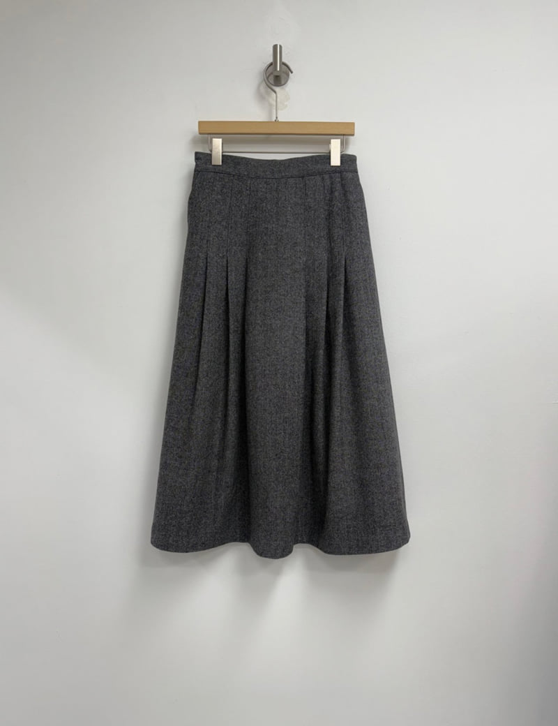 Yikho - Korean Women Fashion - #womensfashion - Wool Herringbone Back Banded Skirt - 11