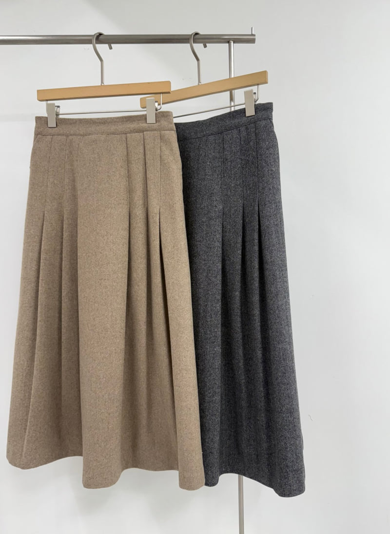 Yikho - Korean Women Fashion - #womensfashion - Wool Herringbone Back Banded Skirt - 9
