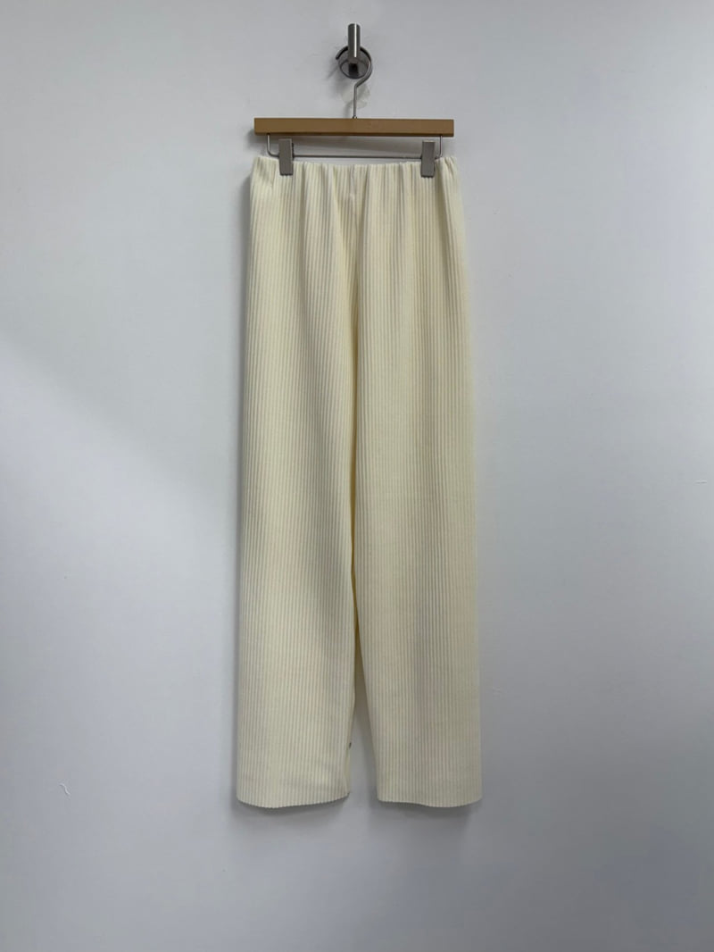 Yikho - Korean Women Fashion - #womensfashion - Cream Banded Corduroy Pants - 11