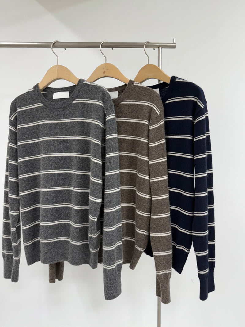 Yikho - Korean Women Fashion - #womensfashion - Day Round Stripe Knit - 11