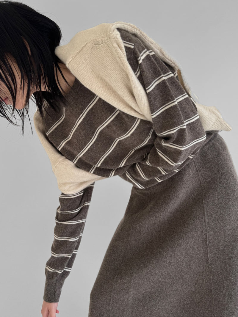 Yikho - Korean Women Fashion - #womensfashion - Day Round Stripe Knit - 7