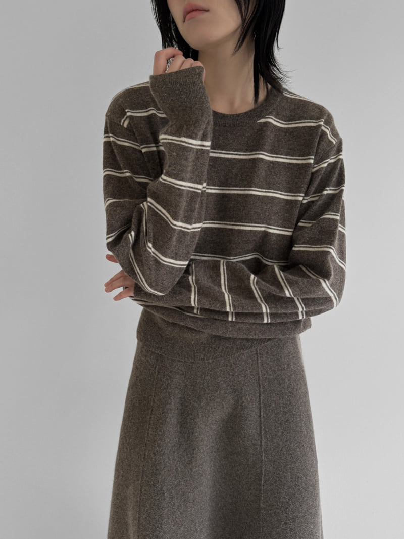 Yikho - Korean Women Fashion - #womensfashion - Day Round Stripe Knit - 9