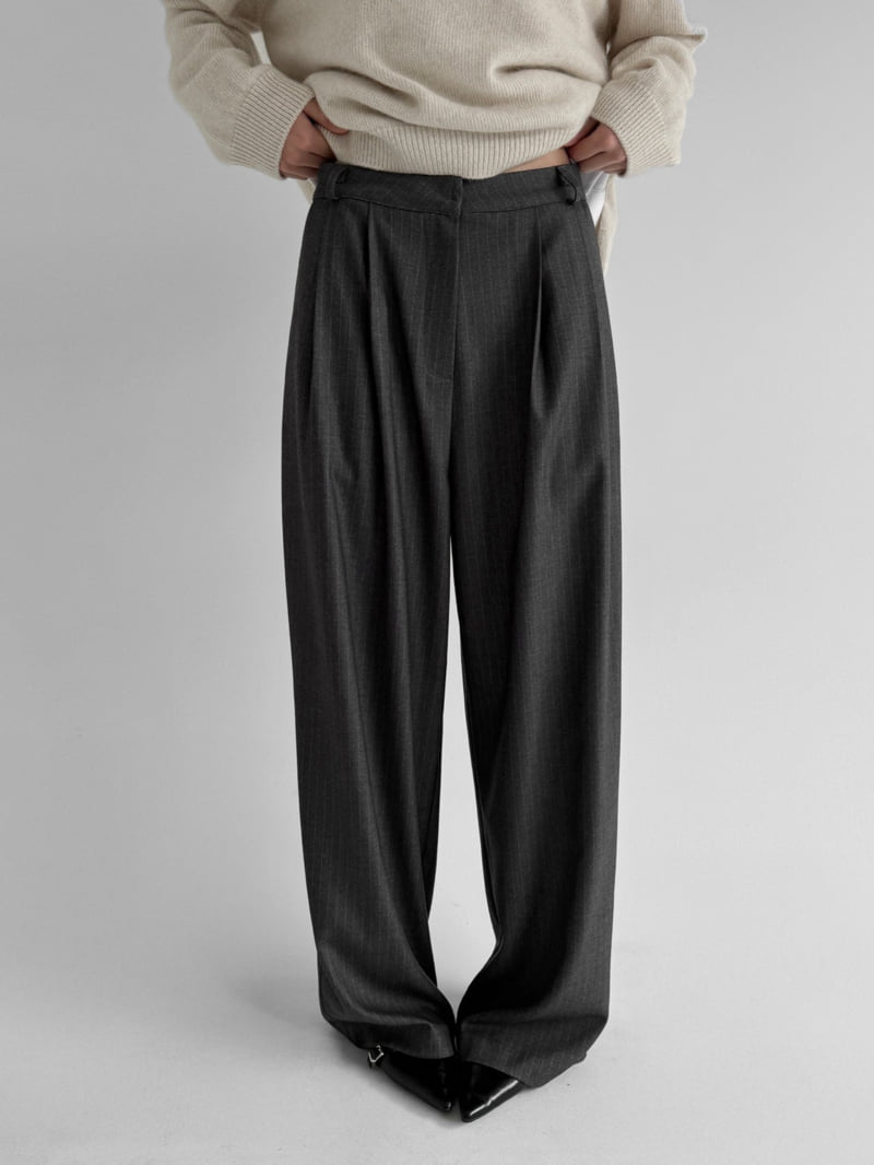 Yikho - Korean Women Fashion - #womensfashion - Jay Stripe Wide Pants - 5