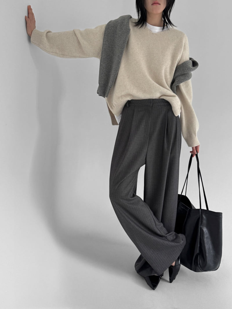 Yikho - Korean Women Fashion - #womensfashion - Jay Stripe Wide Pants - 7