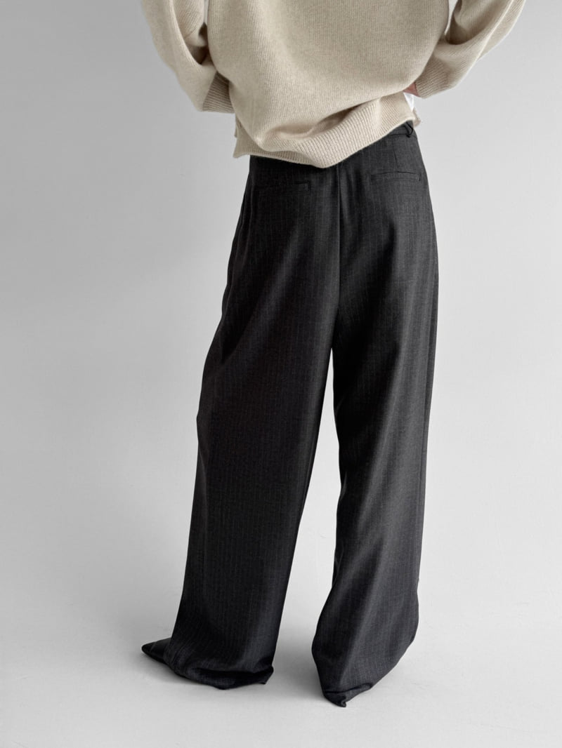 Yikho - Korean Women Fashion - #womensfashion - Jay Stripe Wide Pants - 9