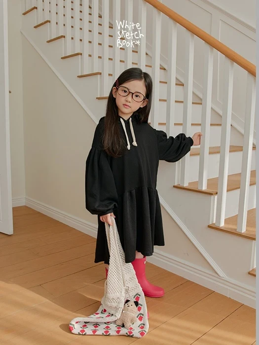 Hooded Puff Sleeve One-piece