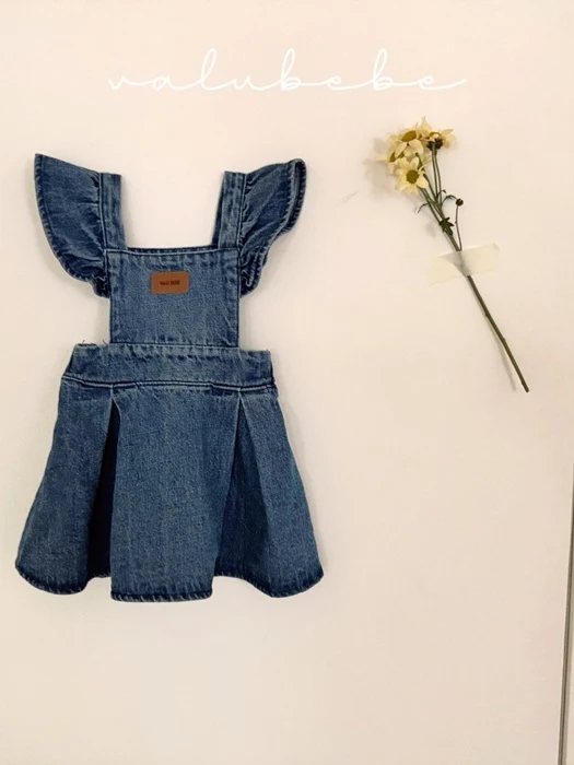 Frill Wing Denim One-piece