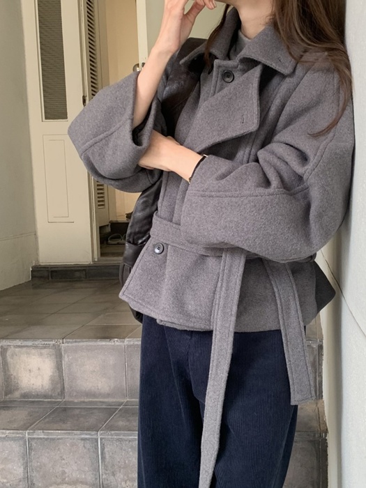 Saddle Wool Short Coat
