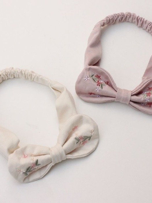 Flower Embroidered Hair Band (Bebe)