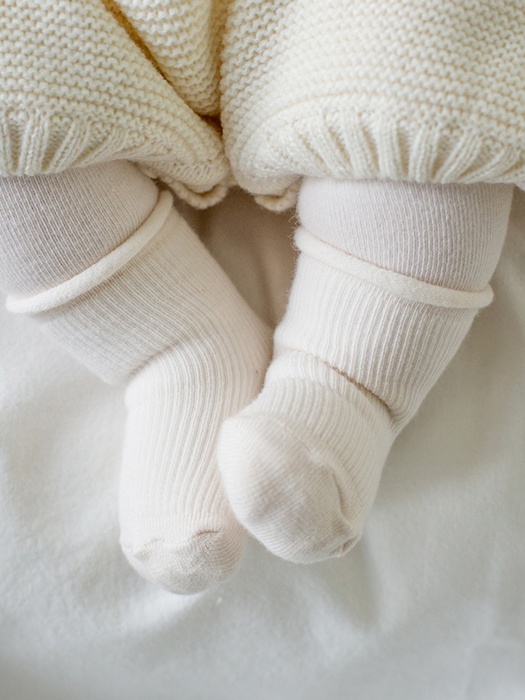 Plain Newborn Socks 2-Type Set (Set of 5)