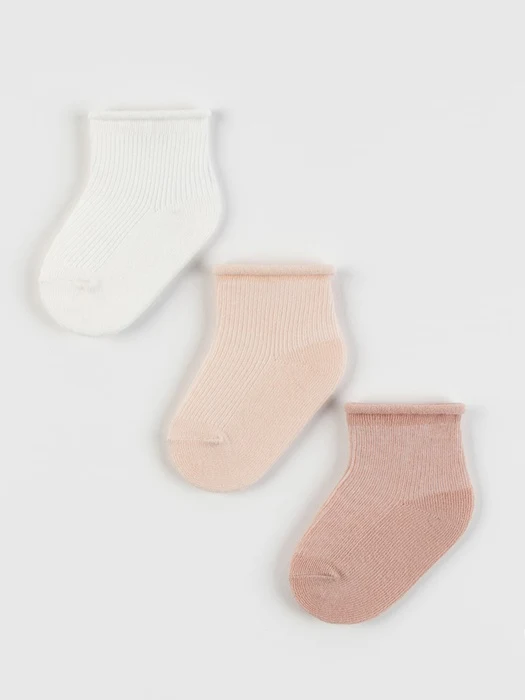 Plain Newborn Socks Princess 3-Type Set (Set of 5)