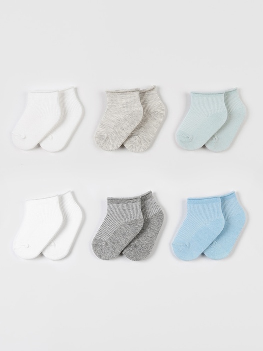 Plain Newborn Socks Prince 3-Type Set (Set of 5)