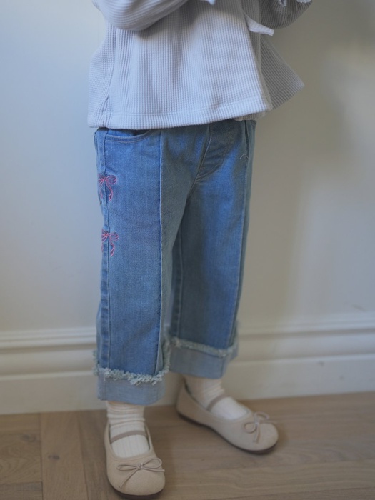 Coco Ribbon Denim Pants - KKAMI