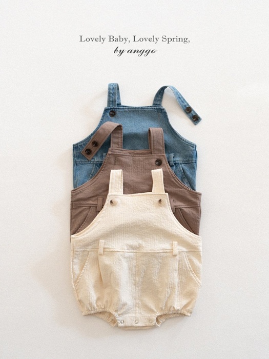 Bebe Pine Overall Romper (Denim) Bebe Pine Overall Romper (Denim)