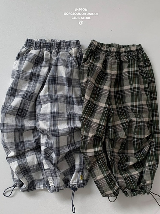 Pleated Check Pants