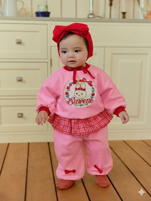 Bebe Strawberry Check Frill Set Bebe Strawberry Check Frill Set