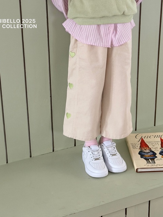 Heart Embroidered Panel Pants Heart Embroidered Panel Pants