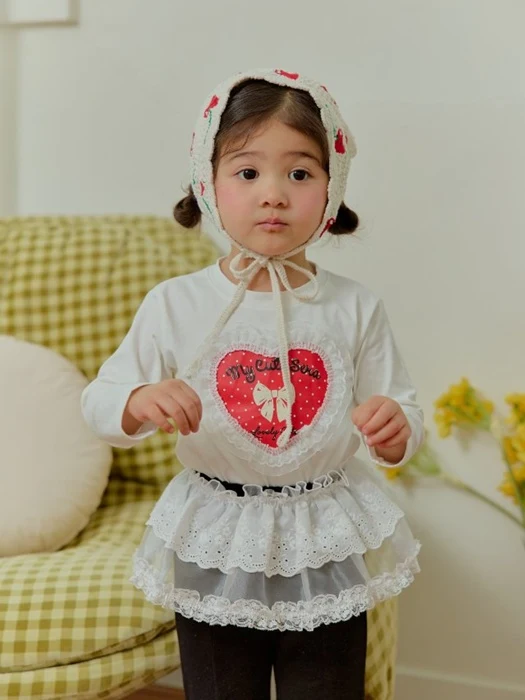 Lace Heart Dot Span Tee Lace Heart Dot Span Tee