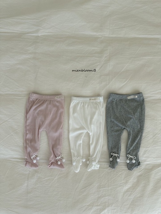 Bebe Pom Pom Ribbon Footed Leggings Bebe Pom Pom Ribbon Footed Leggings