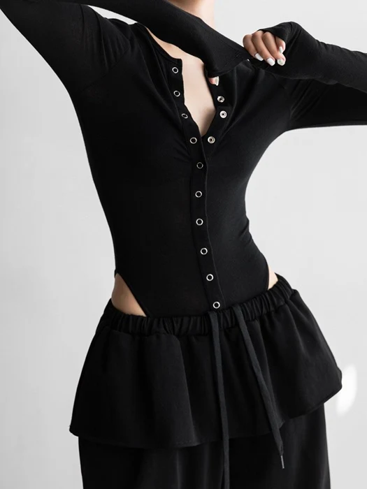 Ring Snap Button Detail Bodysuit Ring Snap Button Detail Bodysuit