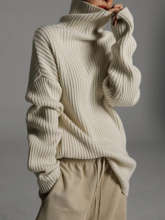 Turtleneck Ribbed Knit Mini Dress Turtleneck Ribbed Knit Mini Dress