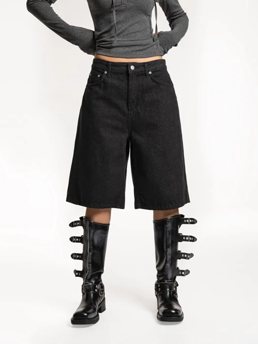 Classic Washed Wide Bermuda Pants Classic Washed Wide Bermuda Pants