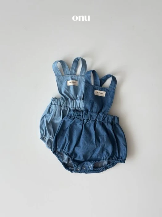 Bebe Denim Suspender Suit
