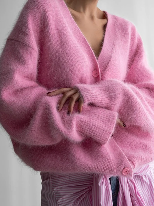 Lux Mink Angora Oversized Knit Cardigan Lux Mink Angora Oversized Knit Cardigan