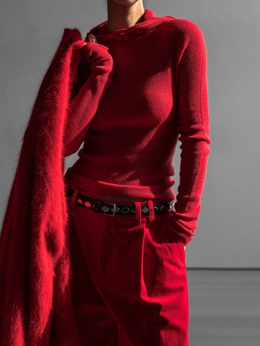 Wholegarment Hooded Knit Top Wholegarment Hooded Knit Top