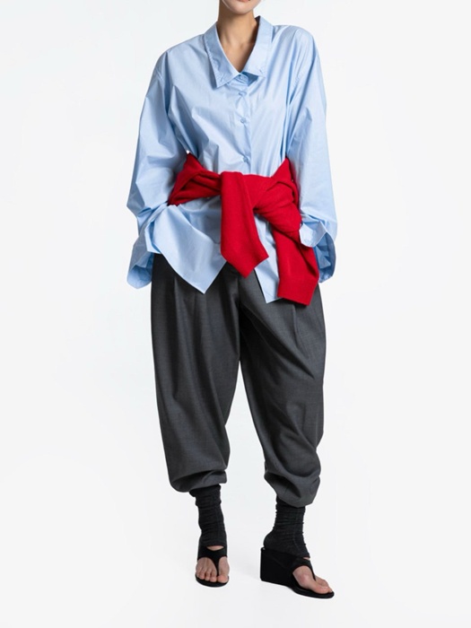 Double Pintuck Wool Baggy Slacks Double Pintuck Wool Baggy Slacks