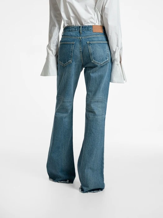 Classic Flared Denim Blue Jeans Classic Flared Denim Blue Jeans