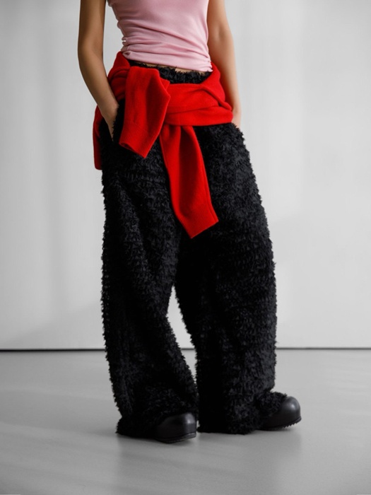 Lux Feather Lace Detail Wide Trousers Lux Feather Lace Detail Wide Trousers