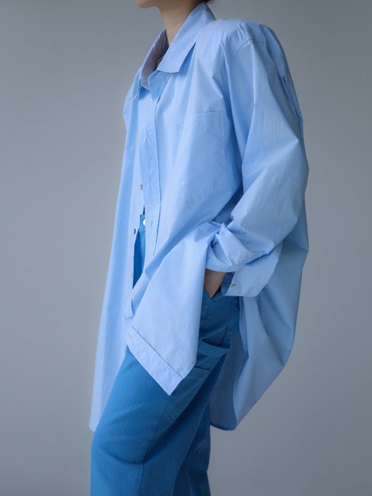 Maxi Padded Shoulder Cotton Shirt Maxi Padded Shoulder Cotton Shirt