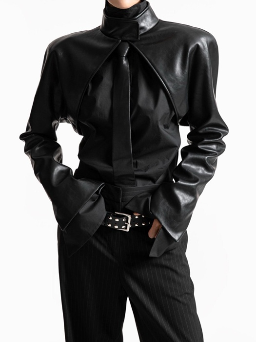 Vegan Leather Cropped Bolero Jacket Vegan Leather Cropped Bolero Jacket