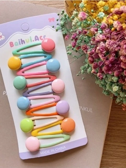 Macaron Snap Hair Pin Set