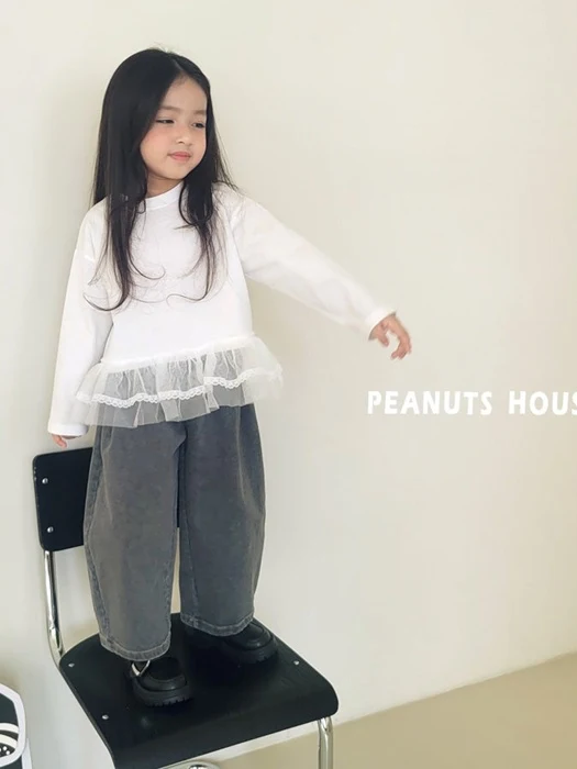 Pleated Black Denim Pants