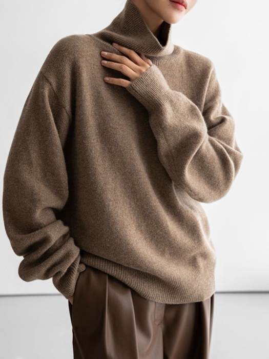Classic Cashmere Blending Wool High Neck Knit Top Classic Cashmere Blending Wool High Neck Knit Top