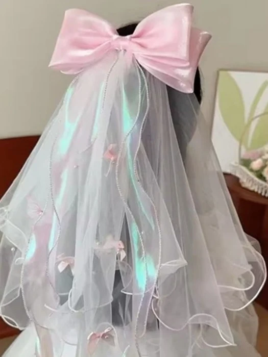 Ribbon Sheer Veil Claw Clip