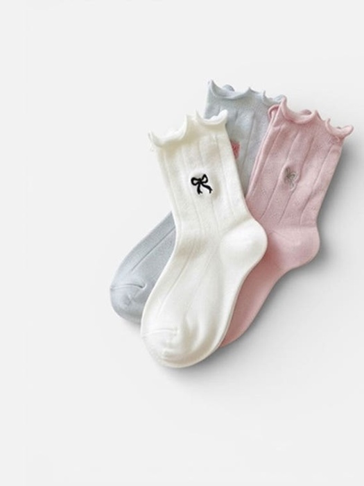 Ribbon Wave Socks (set of 3)